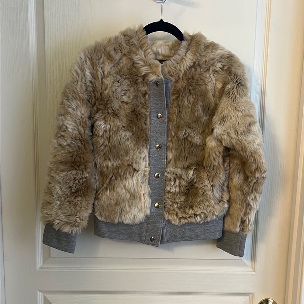 NSF Women’s Faux Fur Jacket - Tan and Gray